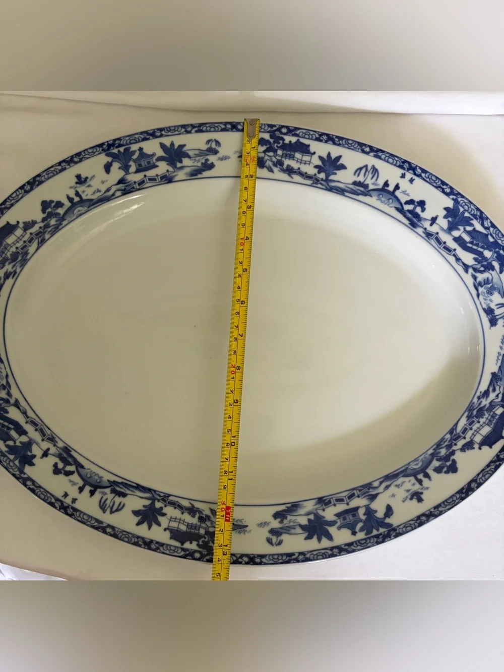 Vintage Noritake Blue Willow Large Oval Serving Platter 17.5” Made in Japan